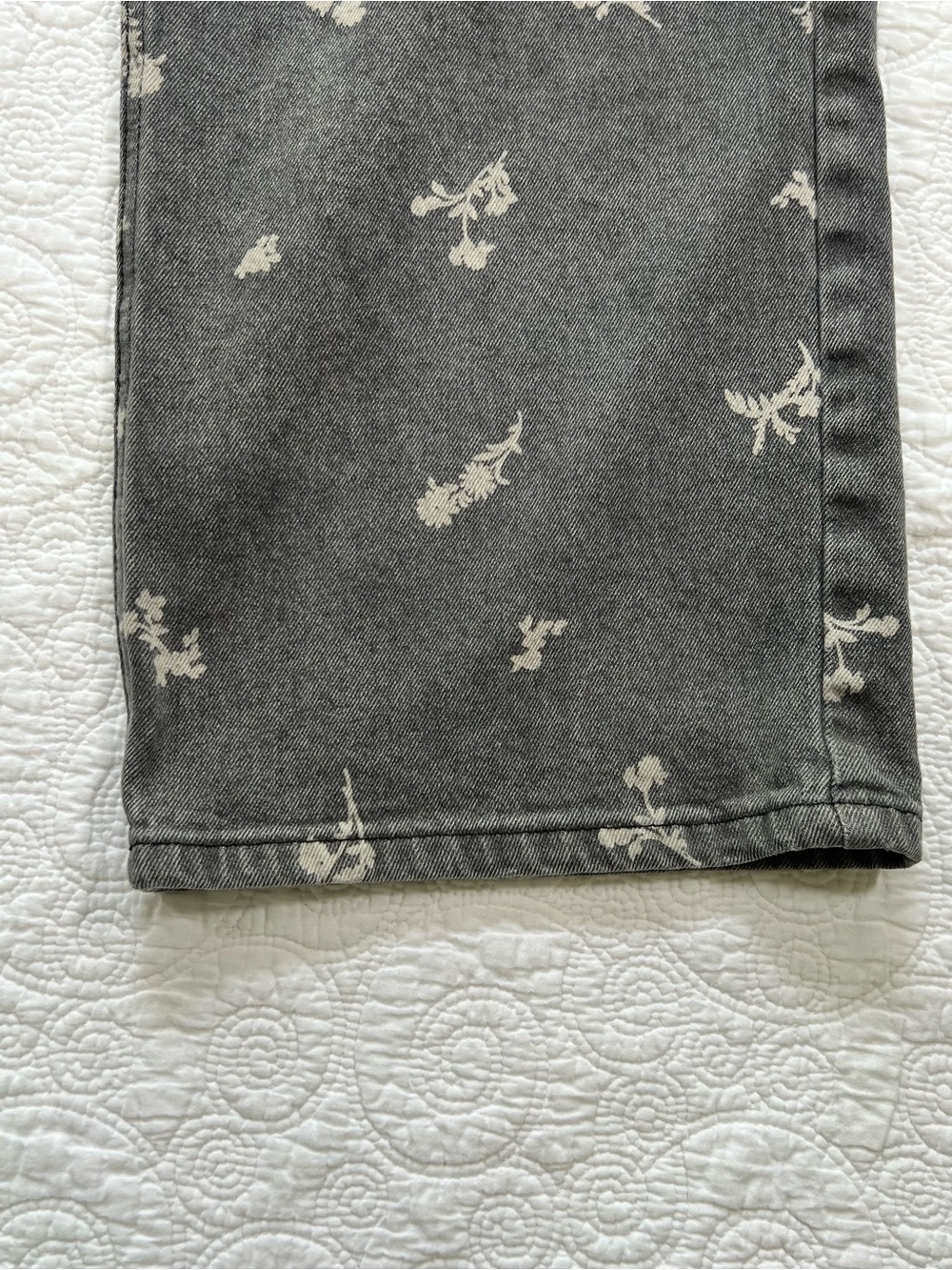 Bohme jeans women’s small black wide leg floral print Relaxed boho whimsigoth - Picture 12 of 16